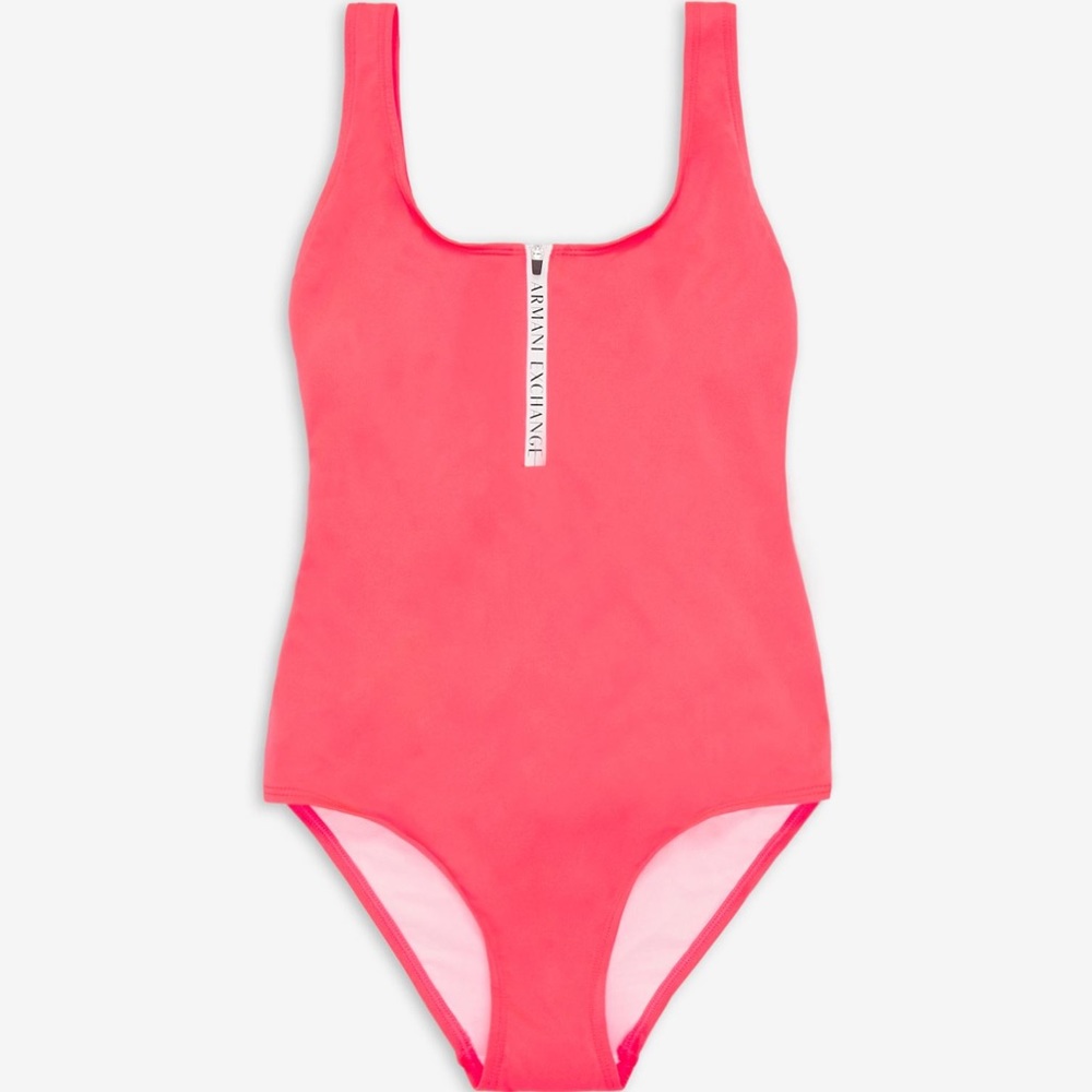 Armani Exchange - Women’s Swim - One Piece / Bright Pink- Zip Up NWT